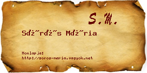 Sörös Mária névjegykártya